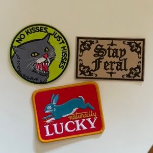 Set of 3 Iron-On Edgy and Fun Embroidered Patches
